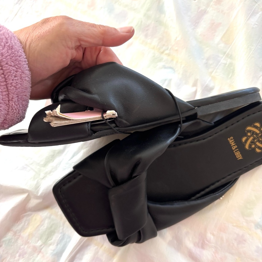 NWT Sam & Libby Black Sandals Slip On SZ 8.5 - Picture 8 of 11